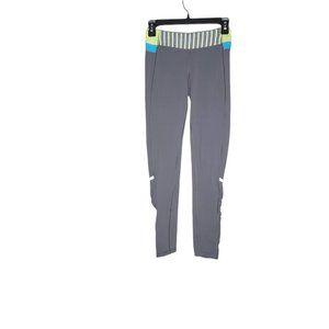 Ivivva Size 12 Leggings Gray Blue Green Rusched Legs